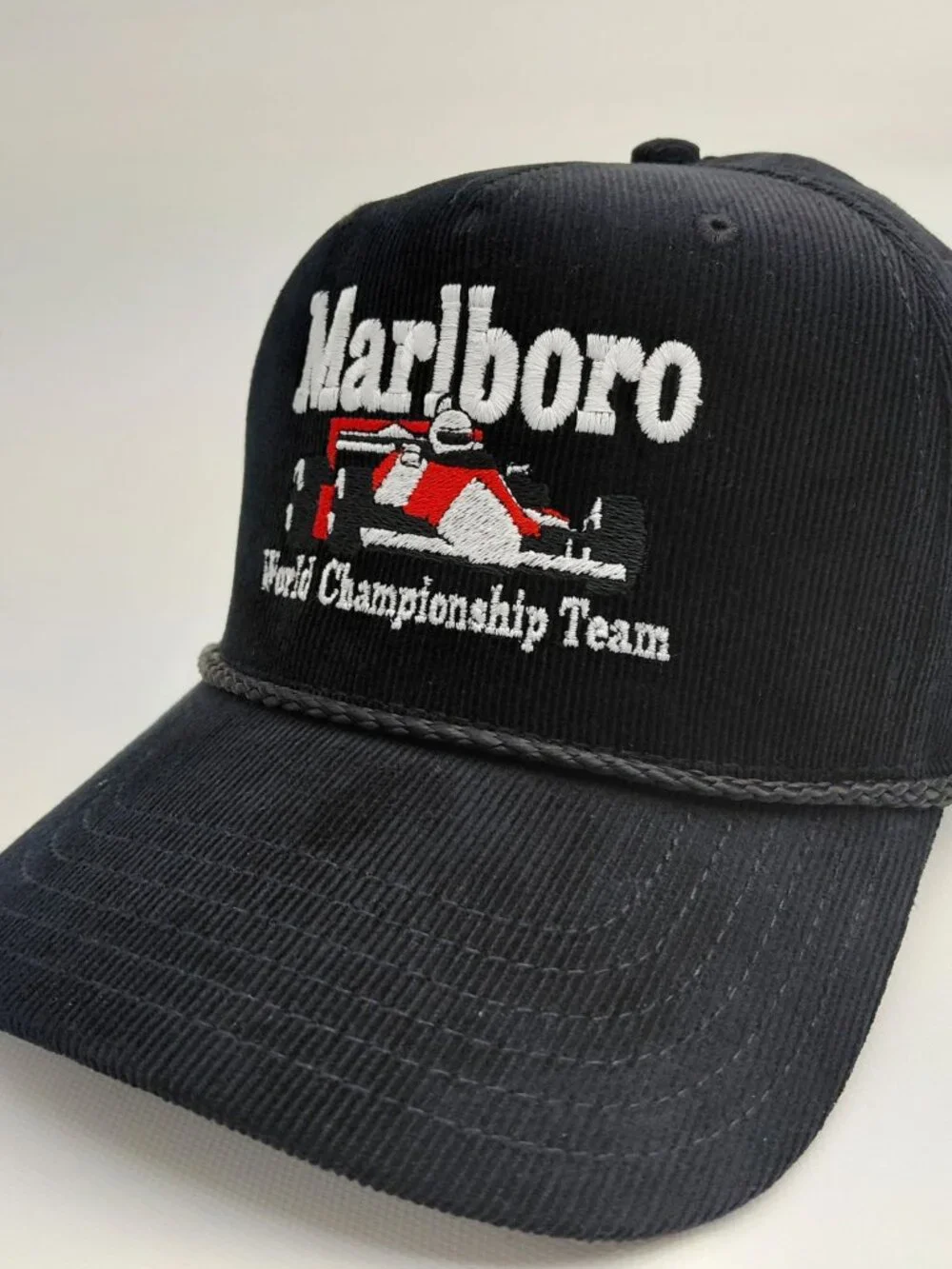 Marlboro Racing F1 World Championship Embroidered Corduroy Rope Hat Snapback GP